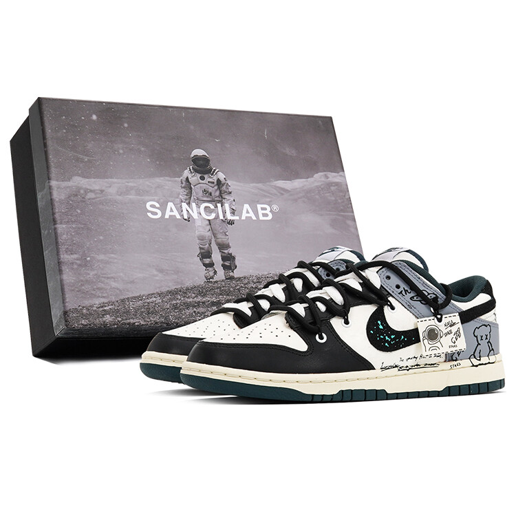 

Кроссовки Nike Dunk Skateboarding Shoes Unisex Low-top Black/white/gray, белый
