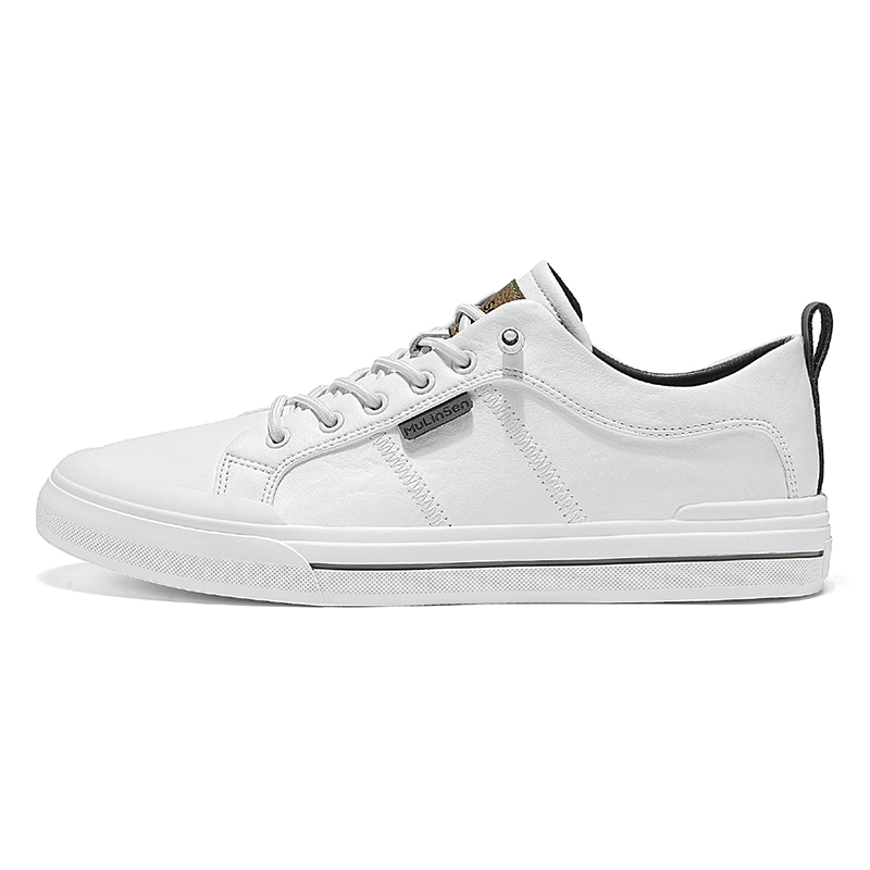 

Mulinsen Легкие и дышащие мужские скейтерские кеды низкие White Gray, цвет White Gray