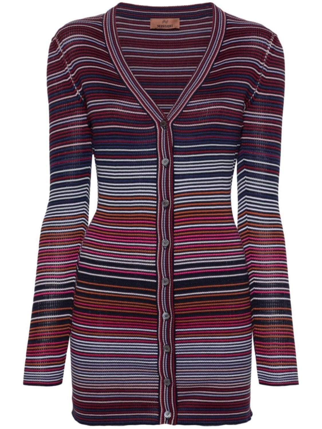 

Missoni полосатый кардиган с V-образным вырезом, розовый