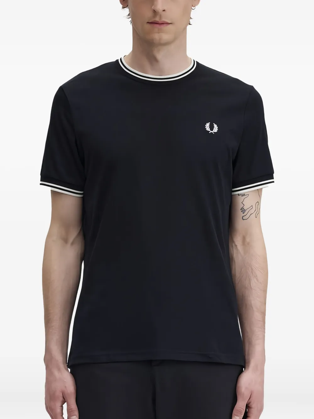 

Хлопковая футболка с логотипом Fred Perry, черный