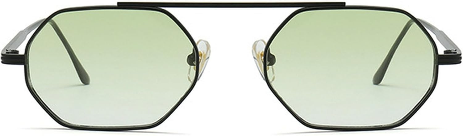 

Ретро-солнцезащитные очки Polygon Small Square для женщин, модная металлическая оправа, линзы с океаническим градиентом, мужские солнцезащитные очки в стиле панк mincl, C1