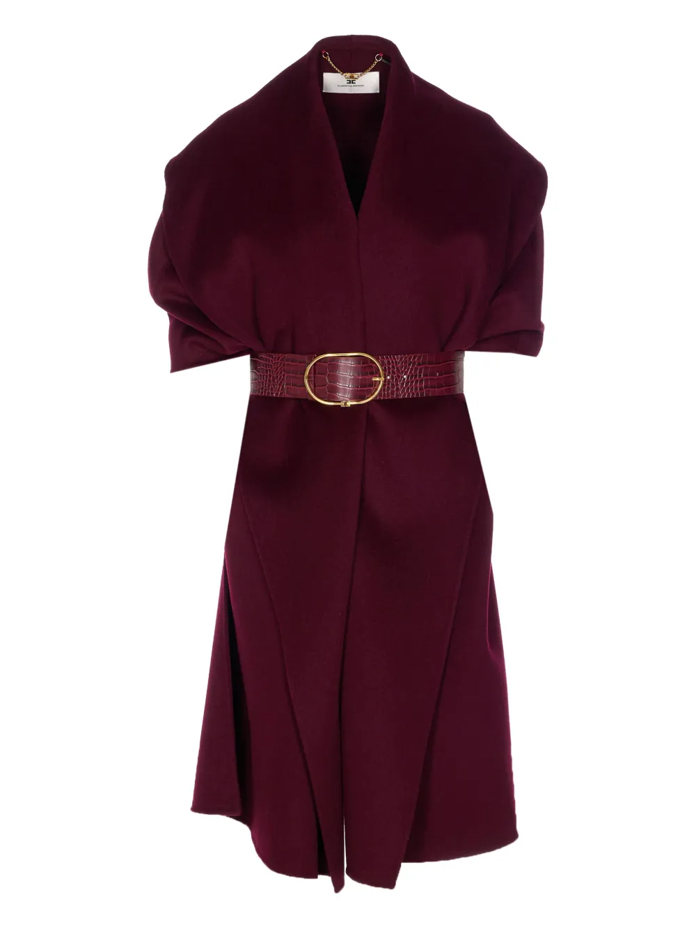 

Шерстяная накидка с поясом Elisabetta Franchi, красный