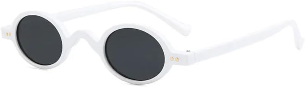 

Модные маленькие круглые солнцезащитные очки для женщин, классический винтажный стиль стимпанк, мужские солнцезащитные очки с защитой от УФ-излучения UV400, овальная оправа UUPTTPL, White Gray