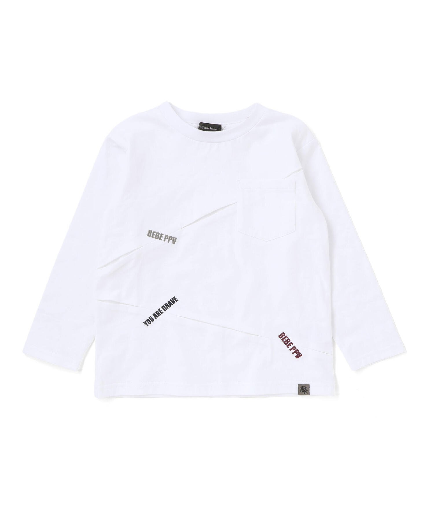 Длинная футболка с плиссировкой и вышивкой (95–160 см) BeBe Petits Pois Vert, White — фото 4
