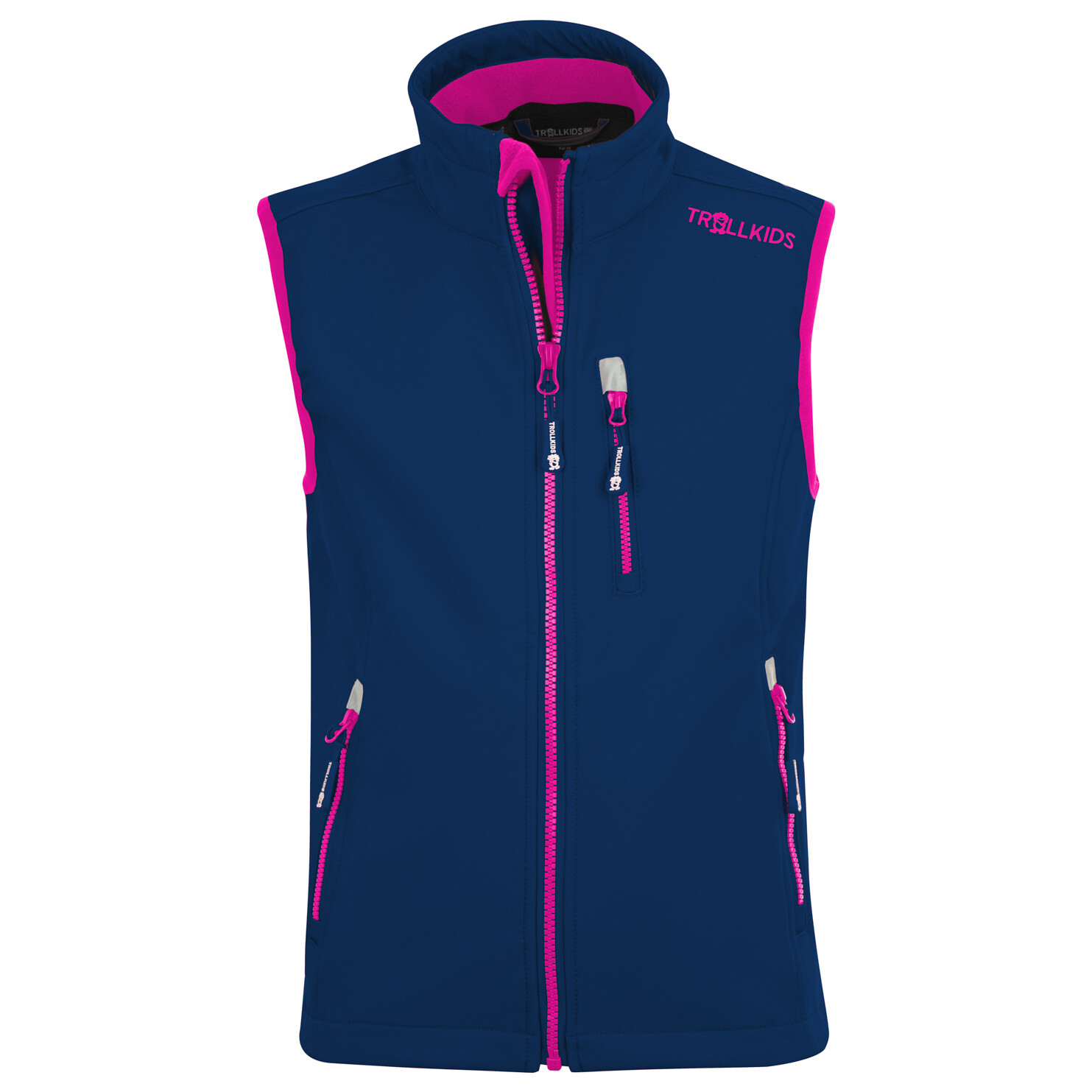 

Жилет из софтшелла Trollkids Kid's Trollfjord Vest, цвет Navy/Magenta