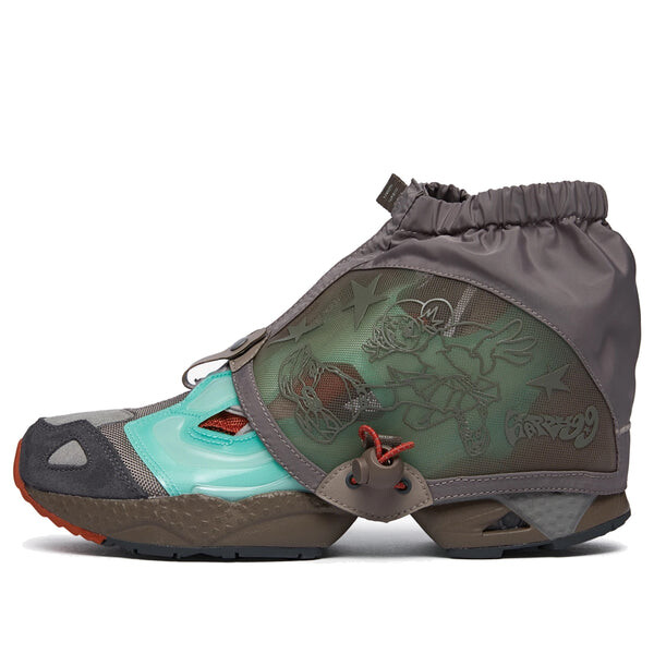 

Кроссовки x happy99 instapump fury 95 'boulder grey hint mint' Reebok, серый