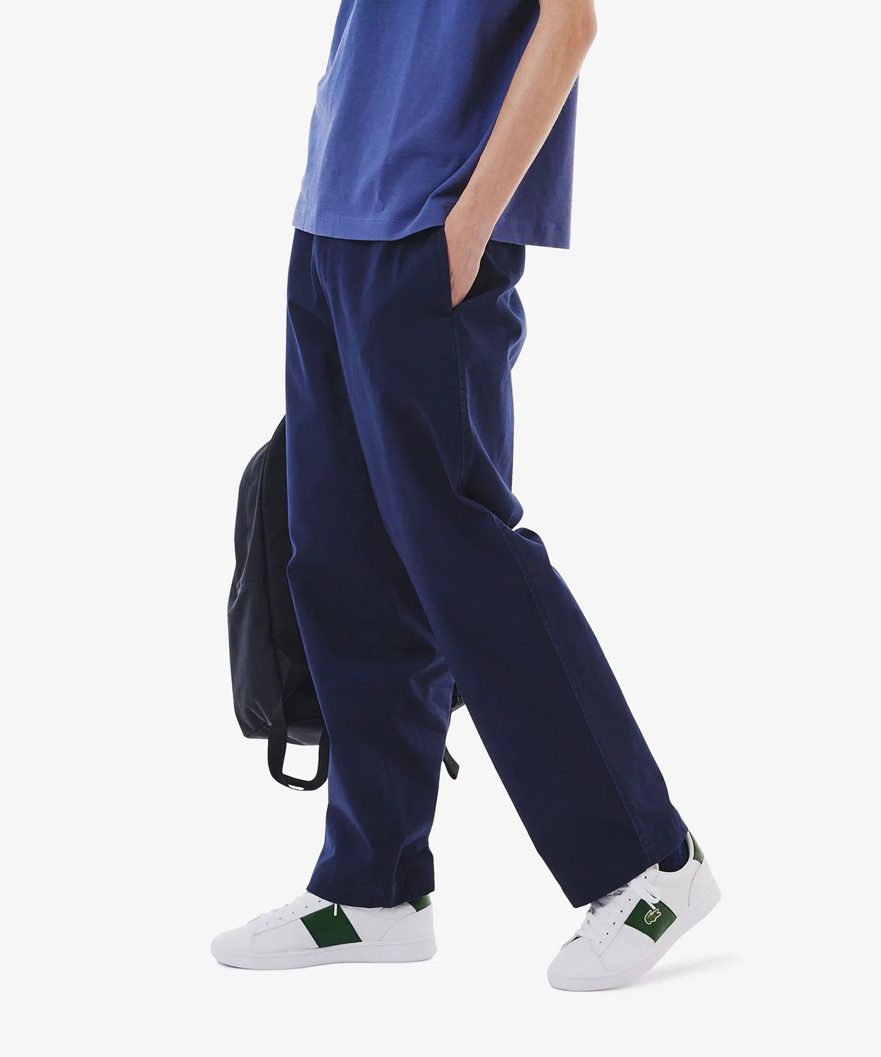 Чиносы Lacoste, Тёмно-синие, Широкий крой с утяжкой