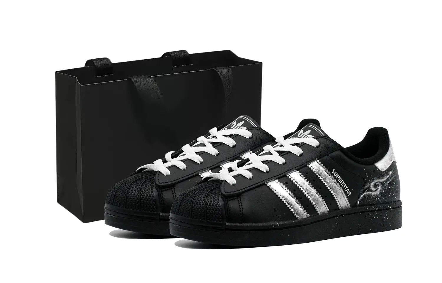 

Superstar 2 Cool Silver Starfish низкие детские скейтбординг кроссовки Black Silver для подростков Adidas Originals, черный серебряный