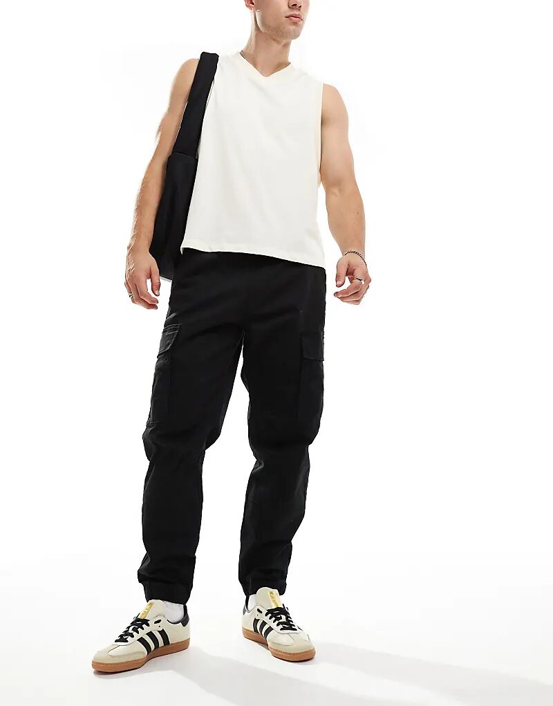 

Базовые брюки карго черного цвета Pull&Bear