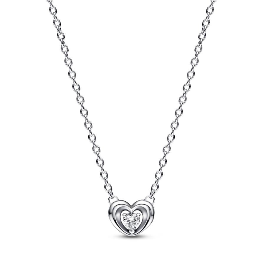 

Ожерелье Radiant Heart & Floating Stone Pendant Collier Pandora, стерлинговое серебро