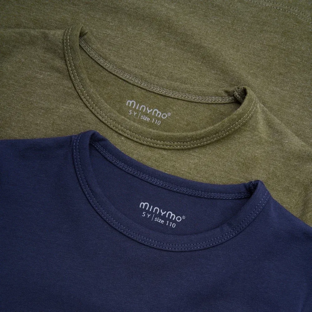 Лонгслив Basic 34-T-shirt LS (2-pack) Minymo, зеленый — фото 3