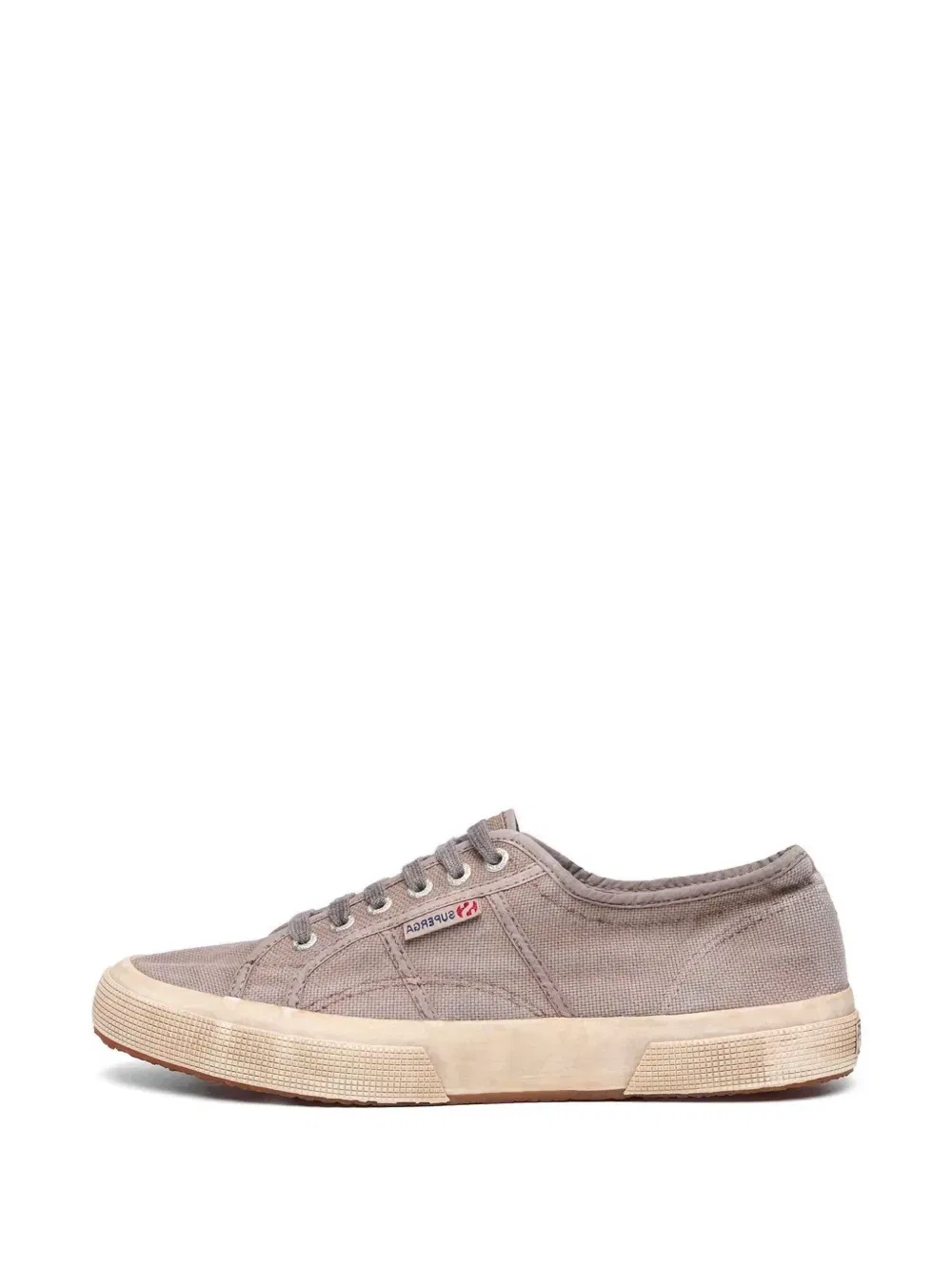 Кроссовки 2750 из окрашенного хлопка и канваса Superga, серый