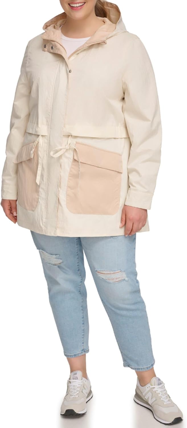 Женская парка Levi's с капюшоном и затяжкой на талии, кремовый — фото 3
