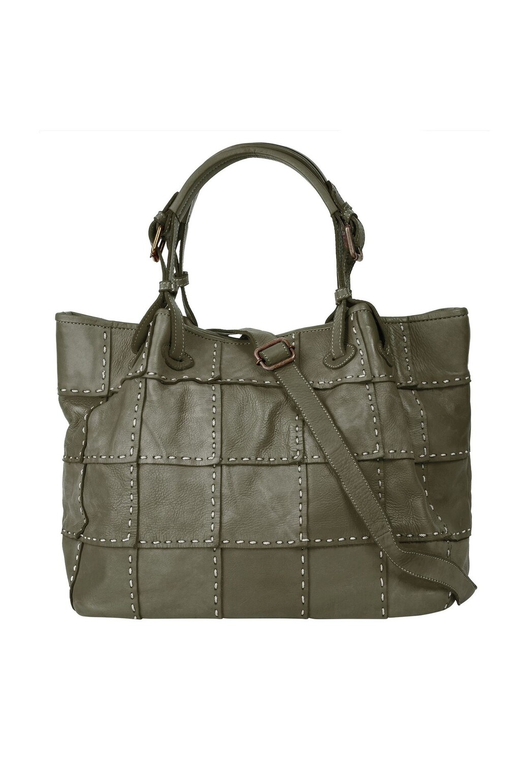 

Шопер, натуральная кожа, сделано в Италии Samantha Look, цвет Dunkelgrün