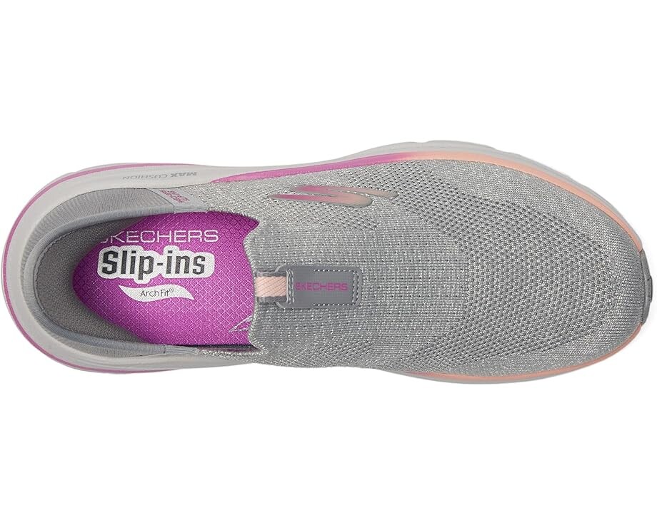 Кроссовки SKECHERS Max Cushioning Arch Fit 2.0 Cambridge Hands Free Slip-Ins, цвет Gray/Pink — фото 2