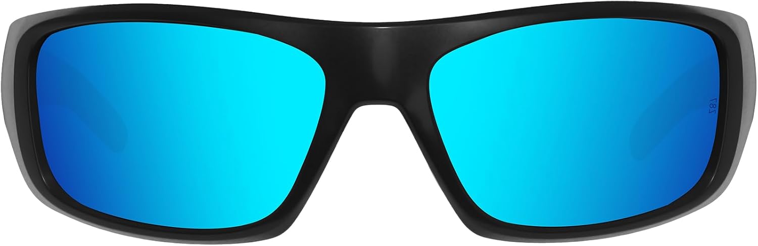 

Спортивные солнцезащитные очки MAXJULI XL Z87 для мужчин и женщин с большой головой, сверхлегкие, из материала TR90, с защитой от УФ-излучения UV400, модель 8700, Black/Ice Blue