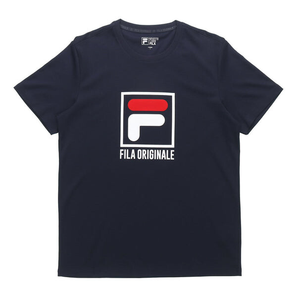 

Футболка alphabet logo printing round neck casual short sleeve blue Fila, синий