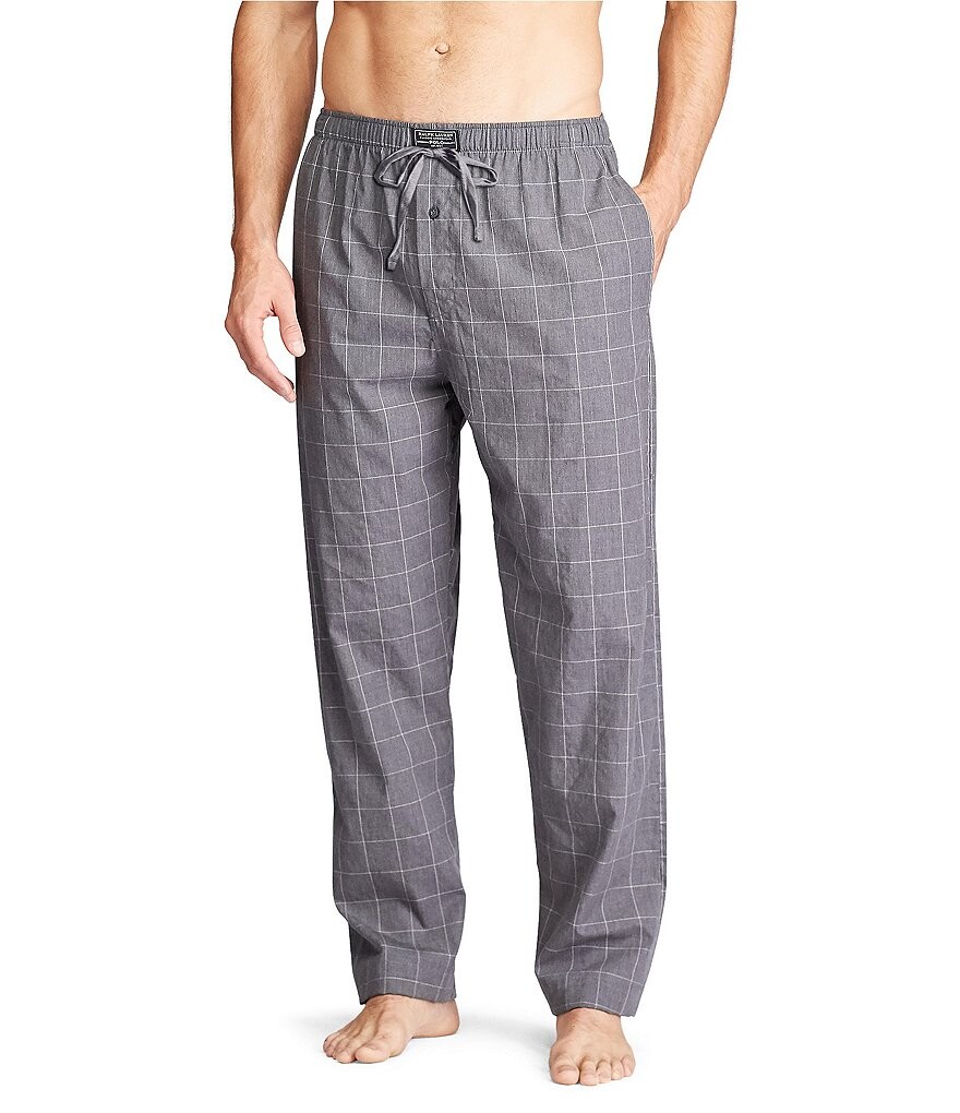 

Тканые пижамные брюки Polo Ralph Lauren Windowpane, серый