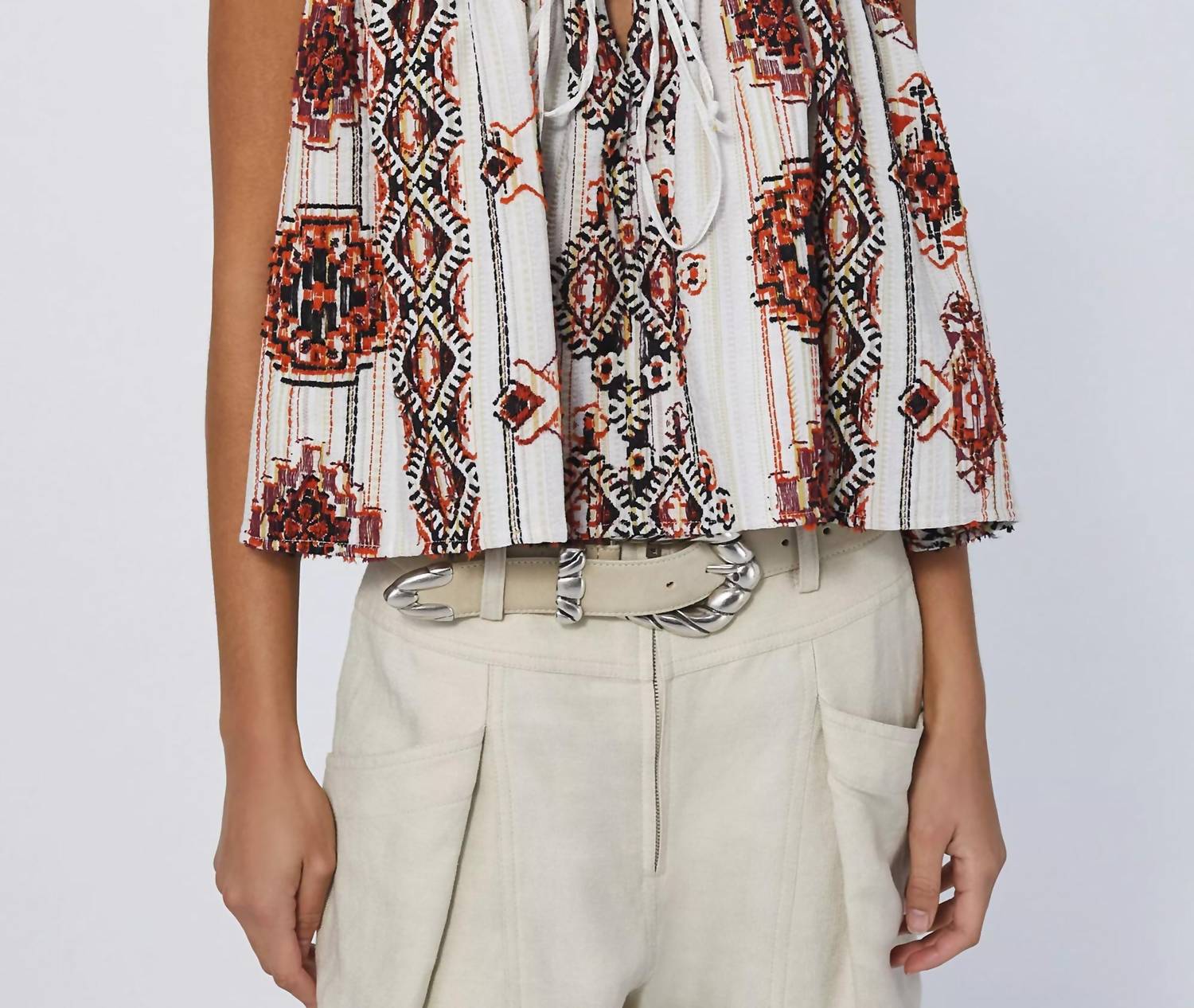 

Топ Tava Printed Smocked Top в цвете Multico Orange IRO