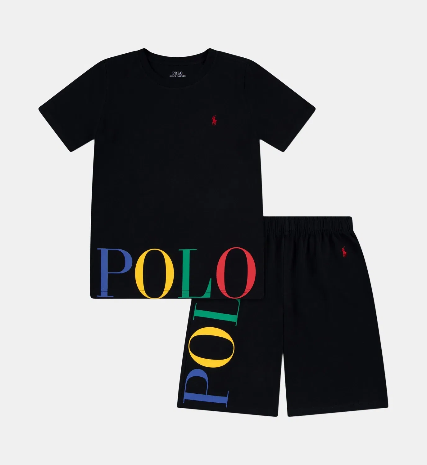 Фирменный короткий пижамный комплект Polo Ralph Lauren, черный