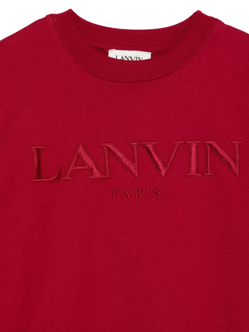 Футболка с вышитым логотипом Lanvin Enfant, красный — фото 3