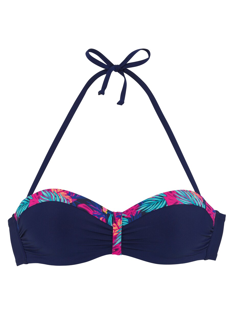 

Топ-бикини-бандо LASCANA, цвет Navy/Turquoise/Dark blue