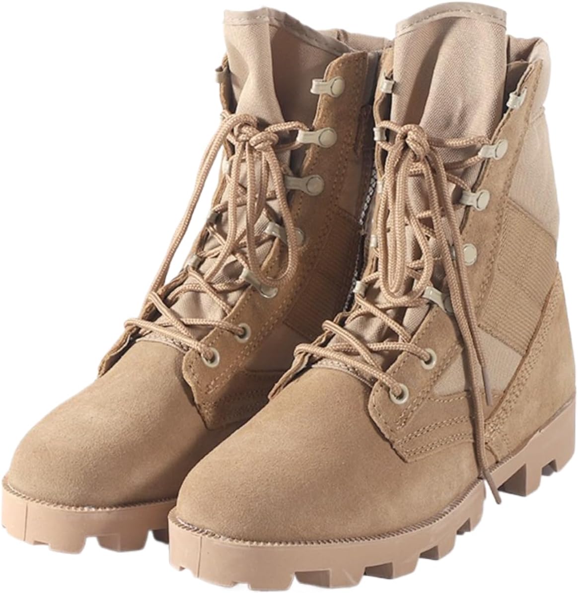 

Мужские высокие ботинки из замшевой кожи 20 см на шнуровке, тактические военные, для работы, джунглей, на открытом воздухе, легкие боевые, мотоциклетные ботинки, обувь для полиции и армии Qklmwes, коричневый