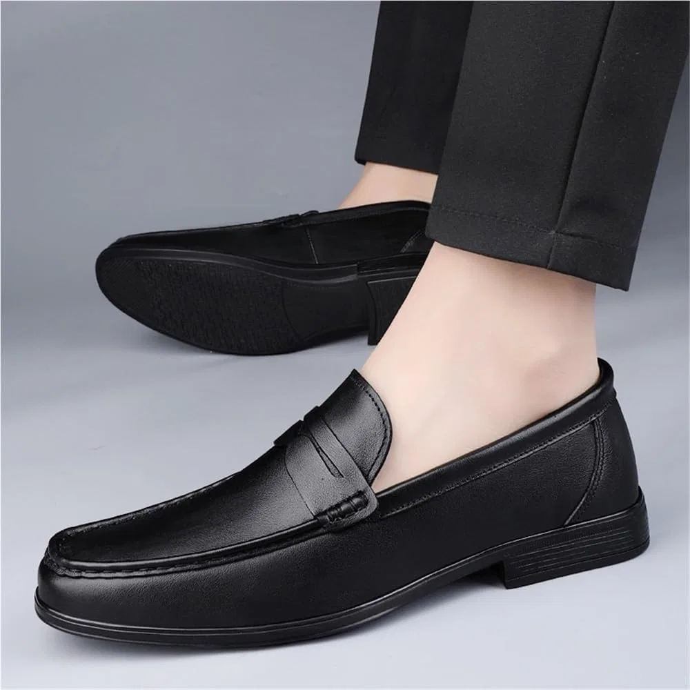 Лоферы кожаные лакированные мужские классические, Black UOPYNE — фото 4