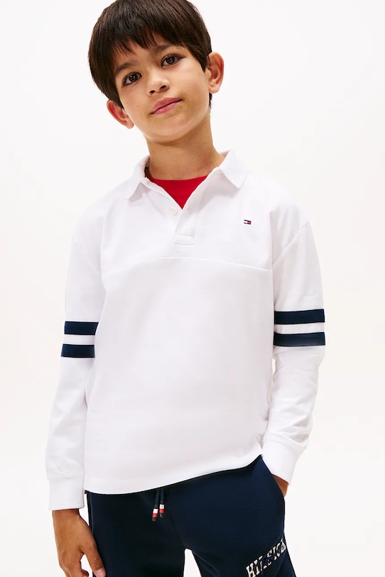 

Хлопковая детская поло Tommy Hilfiger, белый