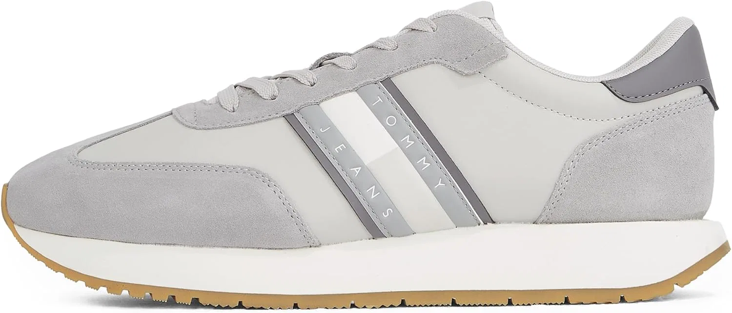 Мужские кроссовки Tommy Jeans Runner Trainers Retro Low Top Tommy Hilfiger, Grey Granite Road