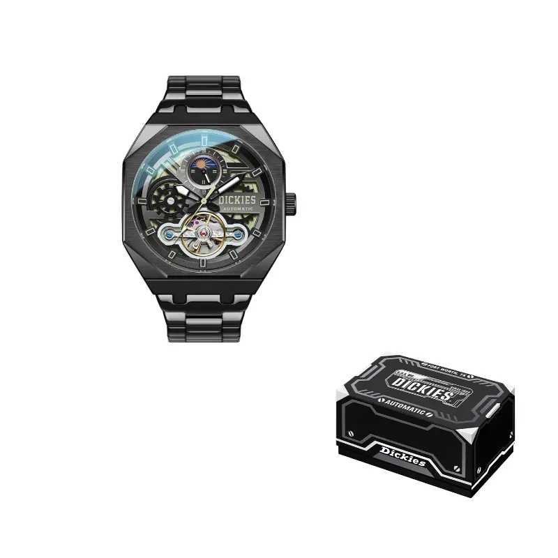 

Dickies Часы Sun Moon And Stars Wrist Watch Mechanical Movement Silicone Strap Purple Watch Dial Men's Watch Packaging, [Dual Straps]CL-485DB-13JX