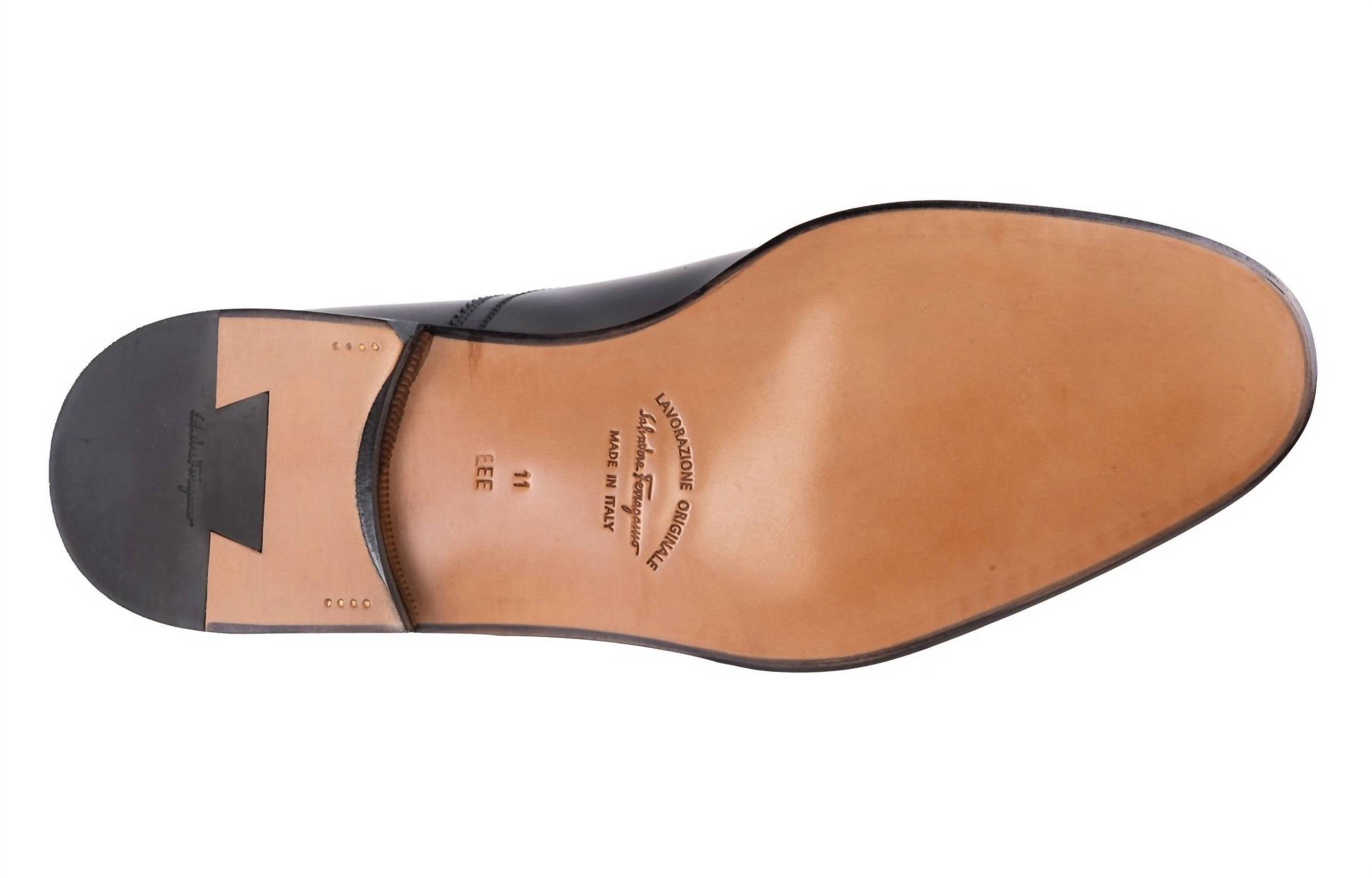 Salvatore Ferragamo Мужские кожаные туфли на шнуровке, черные — фото 2