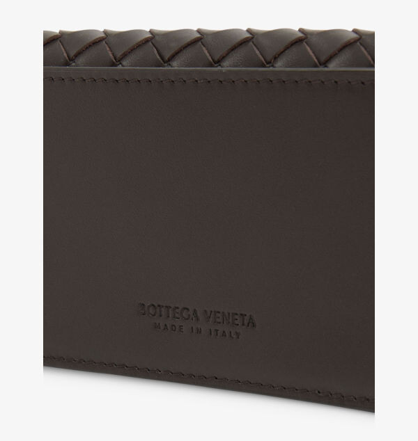 Кожаный кошелек с передним клапаном Intrecciato Bottega Veneta, серебряный — фото 2