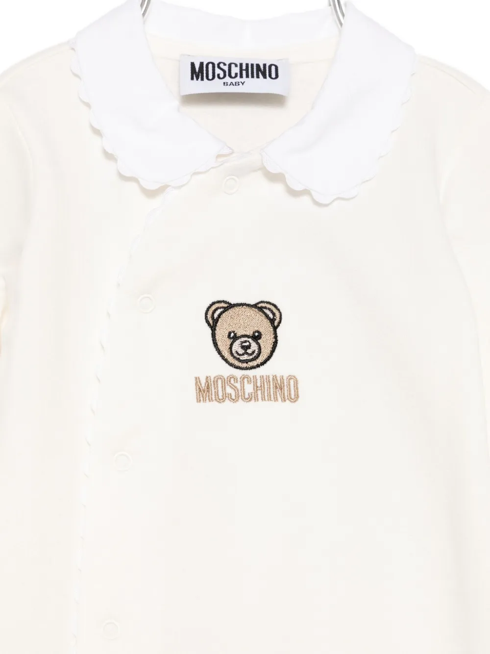 Детский комбинезон с фестончатым воротником, вышитый Тедди Moschino Kids, нейтральный — фото 3