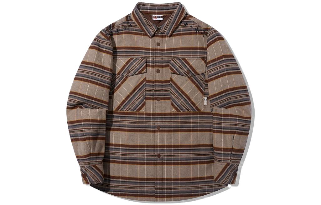 

LiNing Пуховик унисекс в клетку землистого оттенка, Earth Umber Plaid