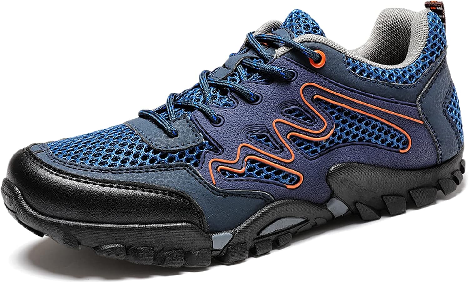 

Мужские походные ботинки легкие дышащие женские треккинговые кроссовки противоскользящие для ходьбы на улице Hongrenamz, синий