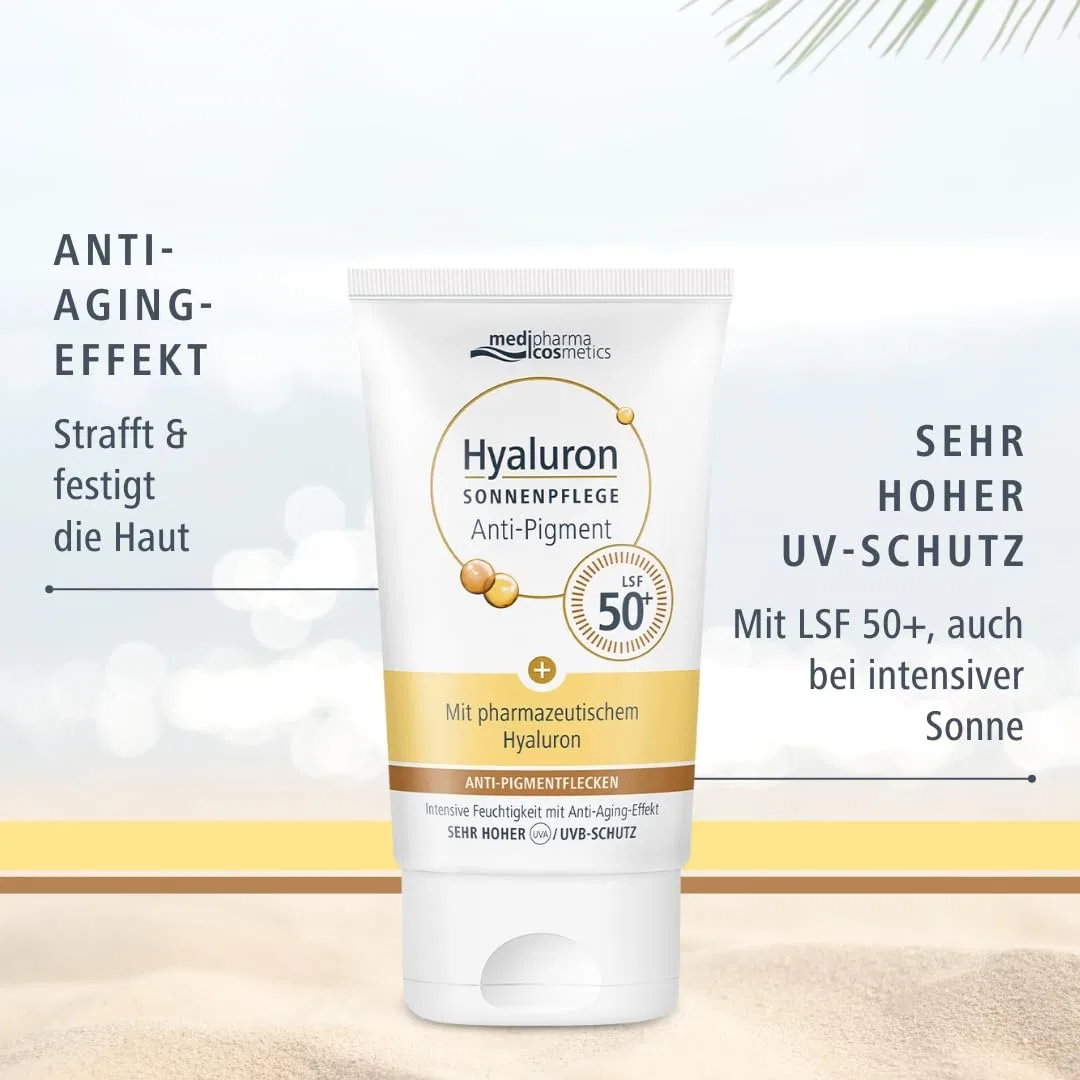 Солнцезащитный крем для лица Medipharma Cosmetics Hyaluronic Sun Care Anti-Pigment SPF 50+ с антивозрастным эффектом, 50 мл Medipharma Cosmetics — фото 4