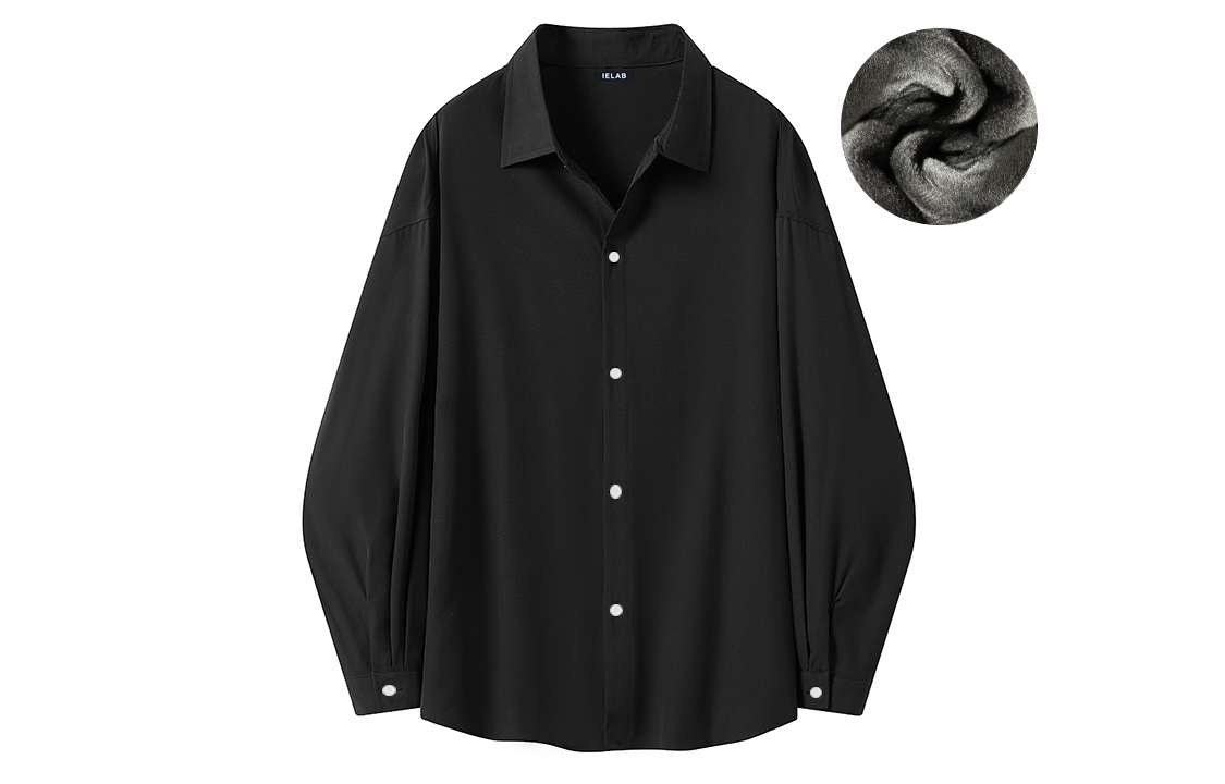 

IE Универсальная повседневная рубашка Unisex I.E, черная короткий рукав (CY45)