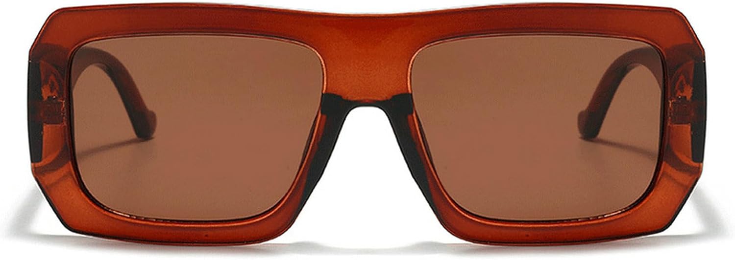 

Модные квадратные солнцезащитные очки для женщин в стиле ретро с защитой от УФ-излучения, женские солнцезащитные очки-пилот большого размера, модные солнцезащитные очки-щит mincl, Brown