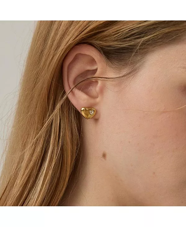 

Серьги-Гвоздики в форме сердца от малышки Джои Сиары Stainless Steel, gold