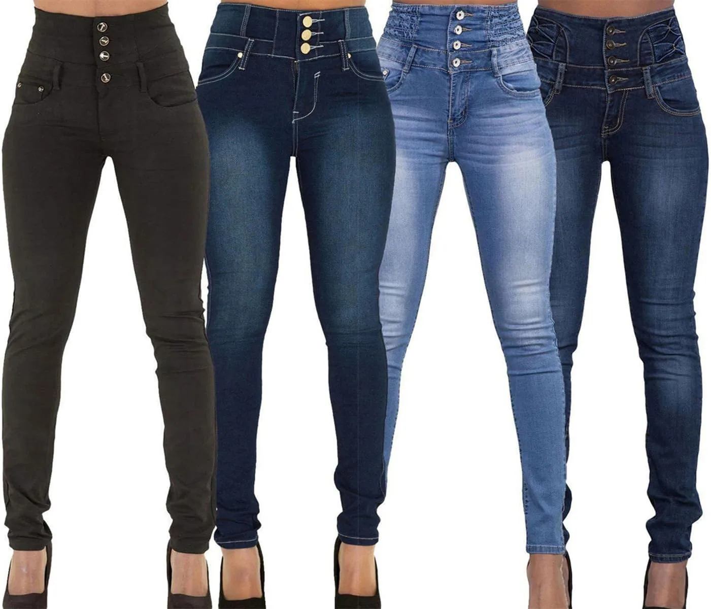 Женские джинсы Andongnywell Boyfriend Skinny с завышенной талией и эффектом подтяжки — фото 3