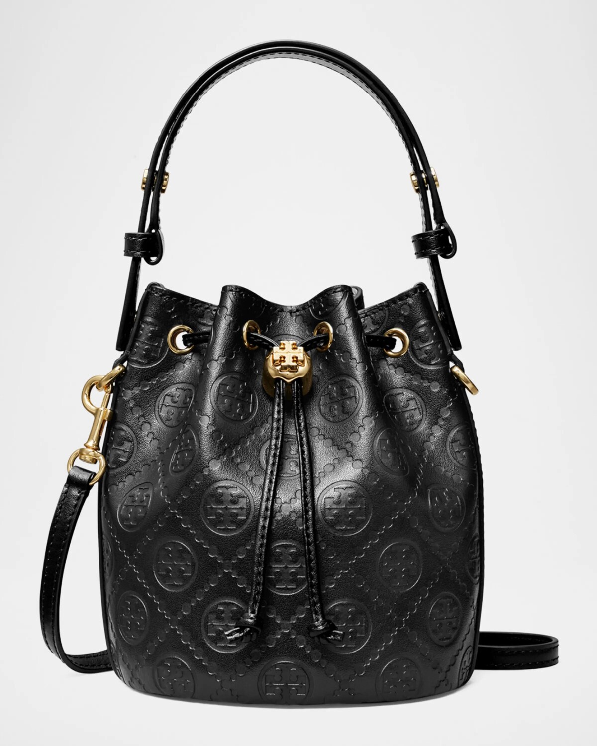 

Кожаная сумка-мешок с монограммой T Tory Burch, черный
