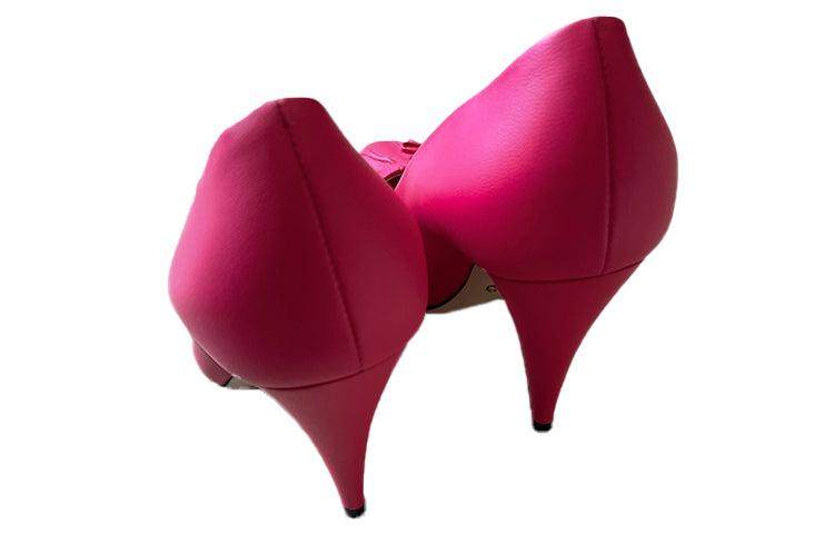Кроссовки (WMNS) Gucci Nappa Bow High Heel Pumps 'Bright Fucsia' — фото 4