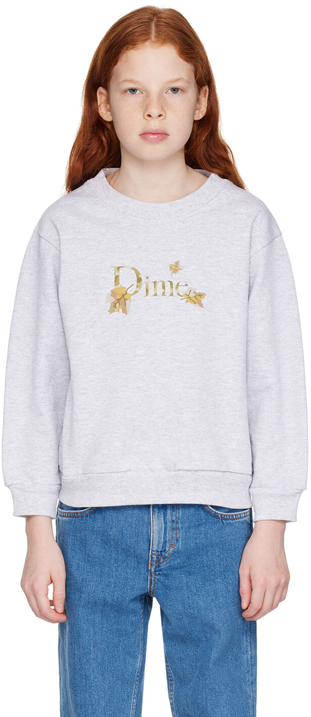 

Детская серая толстовка с листочками Dime
