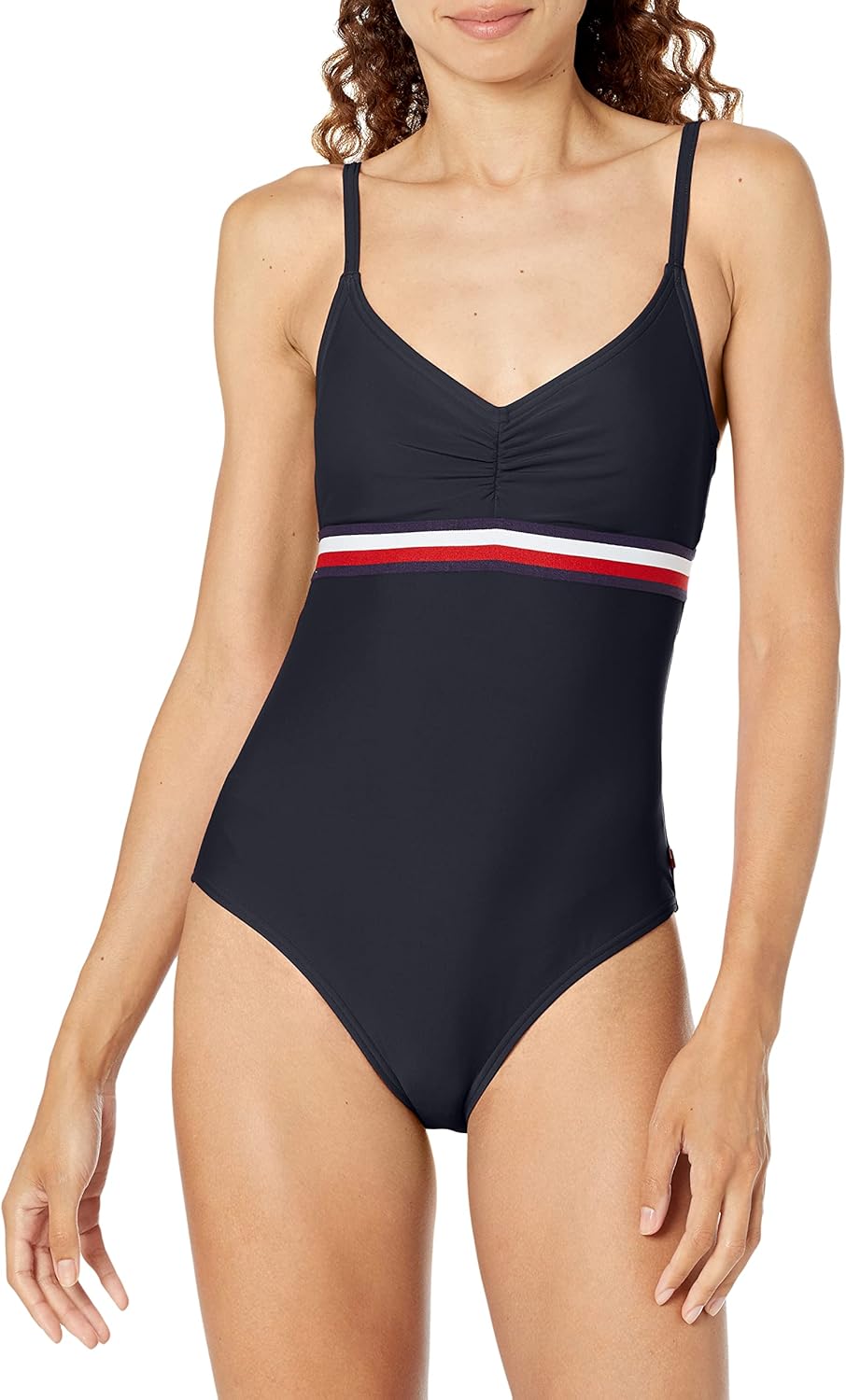 

Классический женский слитный купальник Tommy Hilfiger с V-образным вырезом, Sky Captain Multi