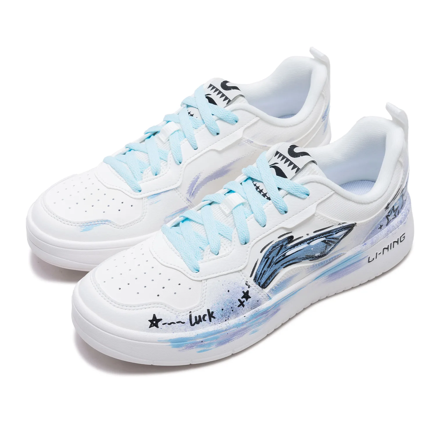 Кроссовки Li-Ning First Cloud Starry Night для скейтбординга мужские, устойчивые к истиранию, легкие, низкие, сине-белые — фото 4