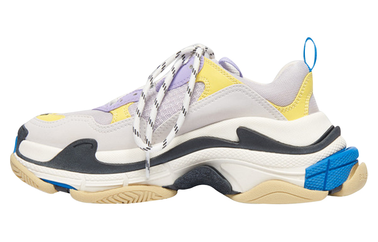 Женские кроссовки Balenciaga Triple S, фиолетовый/желтый/бежевый