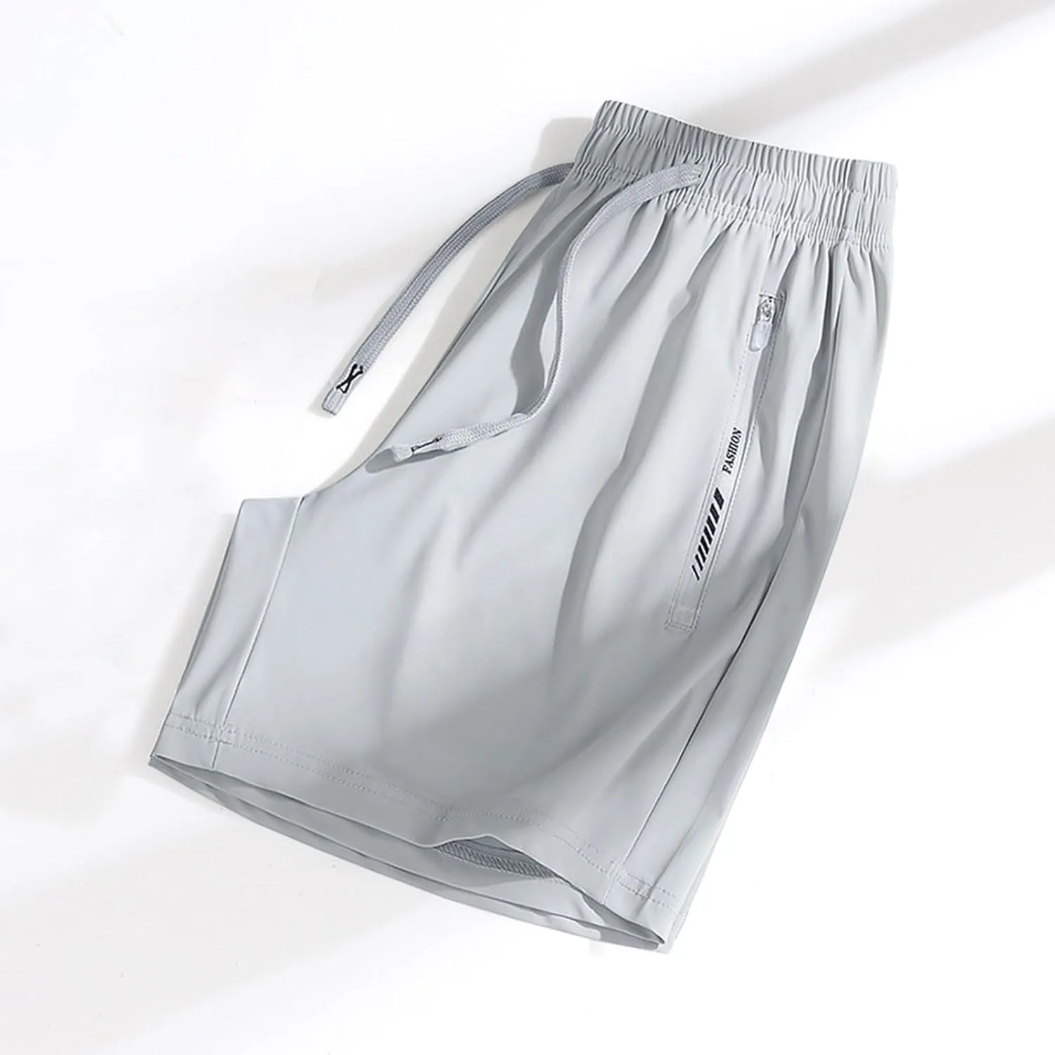 Летние шорты для женщин Athletic Lounge Pants быстросохнущие дышащие штаны с эластичным поясом-шнурком пляжные брюки Generic, светло-серый — фото 3