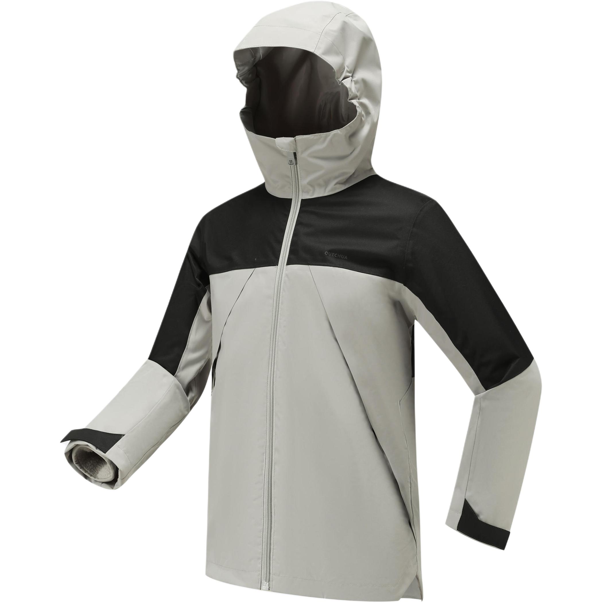 SH500 QUECHUA Комплект из двух курток для подростков DECATHLON, комплект из двух предметов (Светлый дымчато-серый+Дымчато-черный) — фото 2