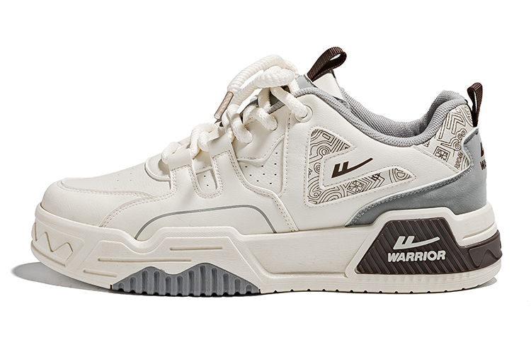 

Warrior Low-Top Skateboard Shoes Мужские Бежево-Серые, 3668 Белый/Черный